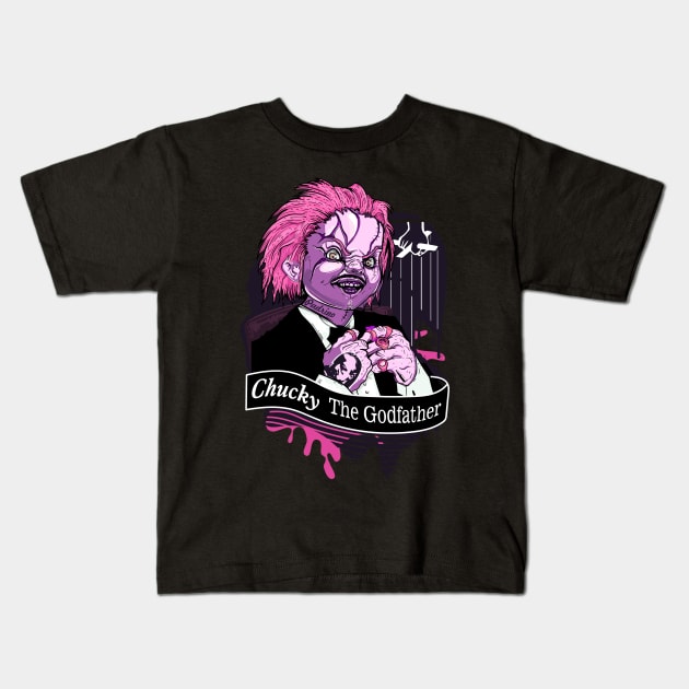 Chucky The Godfather color PINK Kids T-Shirt by Frajtgorski